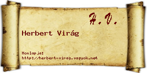 Herbert Virág névjegykártya